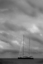 Black and white yachting